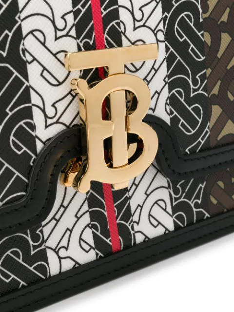 Burberry Medium Tb Monogram Stripe E-canvas Crossbody Bag In Brown | ModeSens