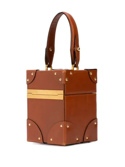Shop Oscar De La Renta Alibi Leather Bag In Brown