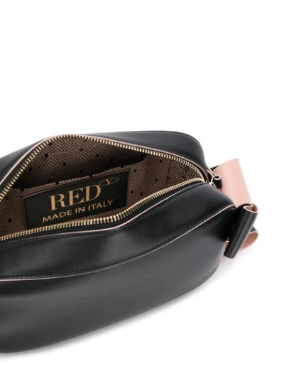 Shop Red Valentino Red(v) Bow Strap Shoulder Bag In Black