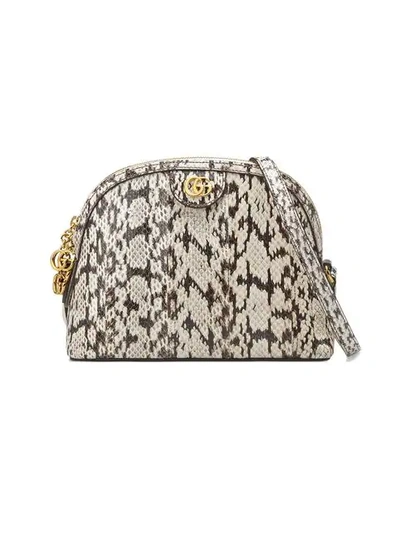 Shop Gucci Ophidia Small Snakeskin Shoulder Bag In White