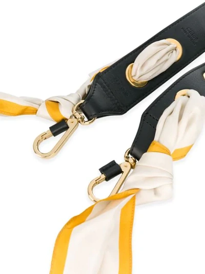Chloé Leather And Printed Silk-satin Bag Strap In Neutrals