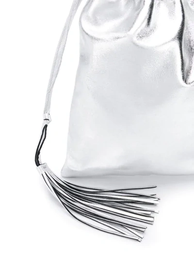 Shop Attico Tassel Drawstring Bag In Metallic