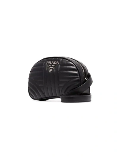 Shop Prada Diagramme Quilted Belt Bag In Black