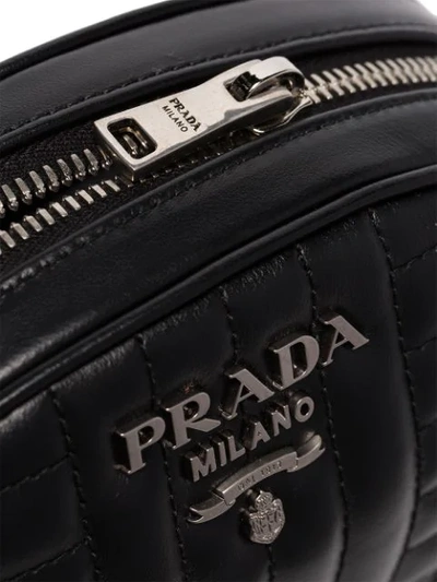 Shop Prada Diagramme Quilted Belt Bag In Black