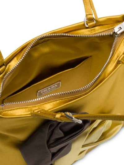 Shop Prada Blossom Handbag In Yellow