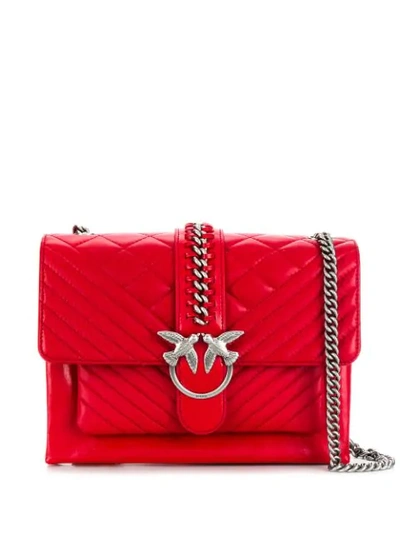 Shop Pinko Quilted Shoulder Bag In Red
