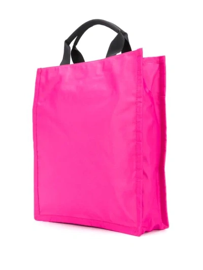 Shop Msgm Large Logo Tote In Pink