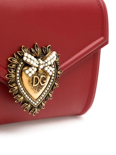 Shop Dolce & Gabbana Sacred Heart Belt Bag In Red