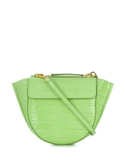 Shop Wandler Hortensia Mini Tote Bag In Green
