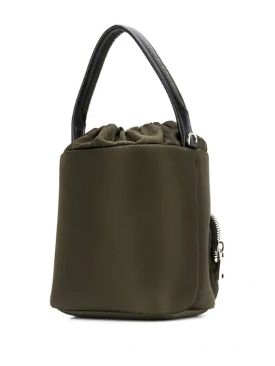 Shop Prada Padded Bucket Bag In Green