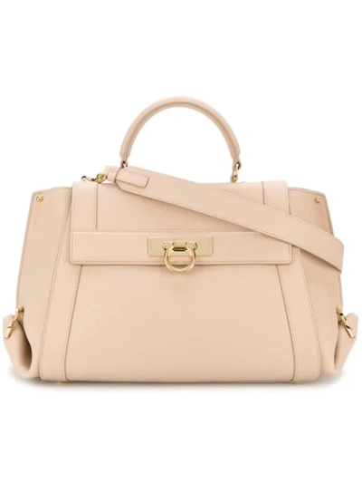 Shop Ferragamo Salvatore  Medium Sofia Tote - Neutrals