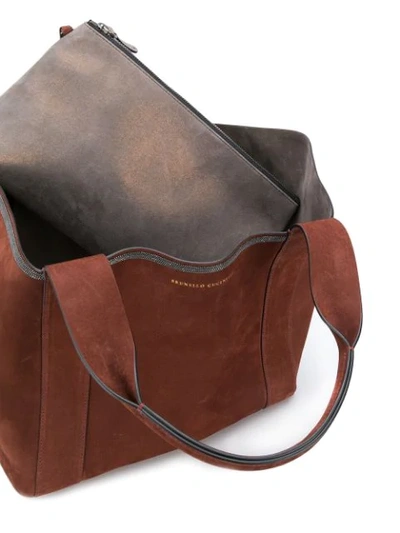 Shop Brunello Cucinelli Shopper Tote Bag In Brown