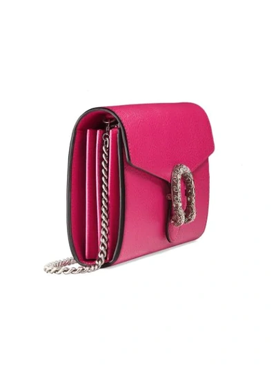 Shop Gucci Dionysus Leather Mini Chain Bag - Pink