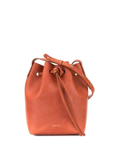 Shop Mansur Gavriel Mini Bucket Bag In Brown