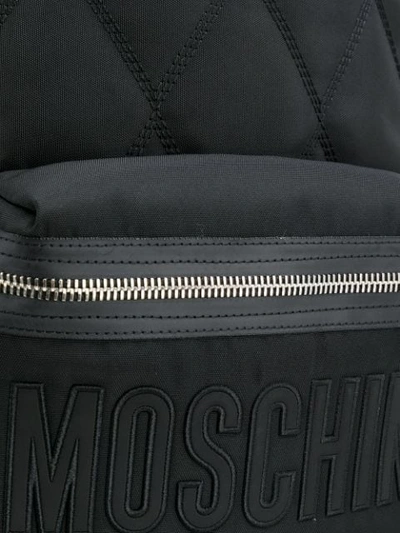 Shop Moschino Quilted Effect Backpack In Black