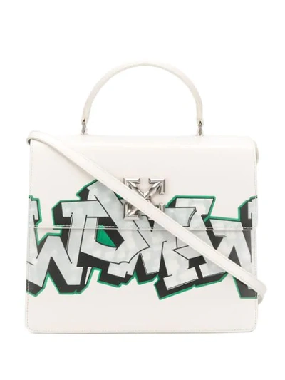 Shop Off-white Jitney Graffiti Tote Bag In White