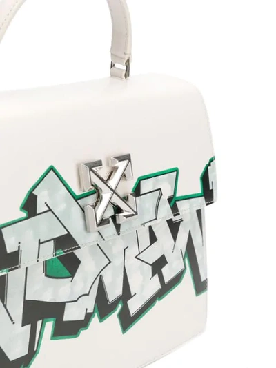 Shop Off-white Jitney Graffiti Tote Bag In White