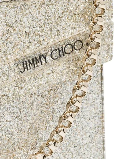 Shop Jimmy Choo Silver Metallic Candy Glitter Clutch Bag