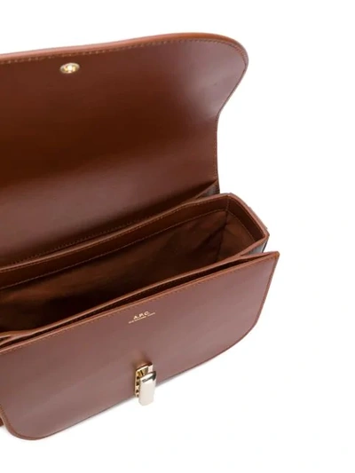 Shop Apc Push Lock Satchel Shoulder Bag In Brown