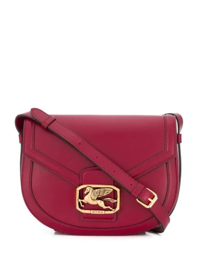 Shop Etro Pegasus Plaque Shoulder Bag In Red