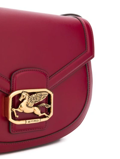 Shop Etro Pegasus Plaque Shoulder Bag In Red