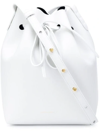Shop Mansur Gavriel Mini Bucket Bag - White