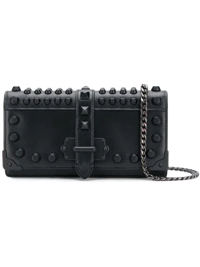 Shop Prada Mini Cahier Chain Wallet - Black