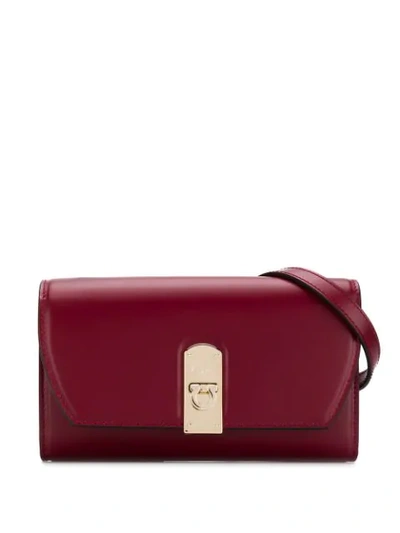 Shop Ferragamo Flap-front Belt Bag In Red