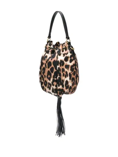 Shop Miu Miu Leopard Print Bucket Bag In F0304 Avorio