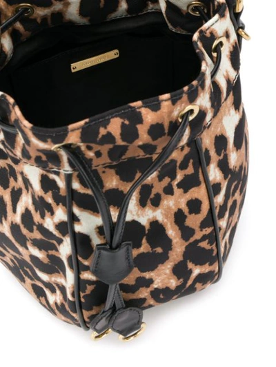 Shop Miu Miu Leopard Print Bucket Bag In F0304 Avorio