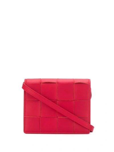 Shop Bottega Veneta Intrecciato Weave Belt Bag In Bright Red