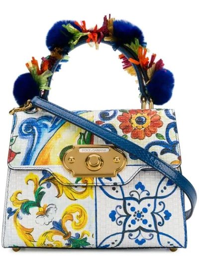Shop Dolce & Gabbana Majolica-print Welcome Bag - White