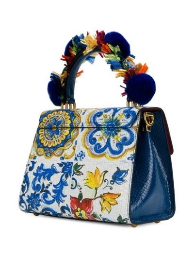 Shop Dolce & Gabbana Majolica-print Welcome Bag - White