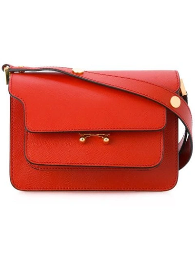 Shop Marni Trunk Small Shoulder Bag - Red