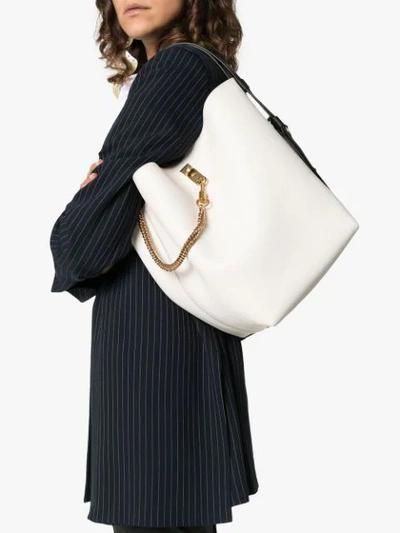 Shop Givenchy White Gv Leather Bucket Bag