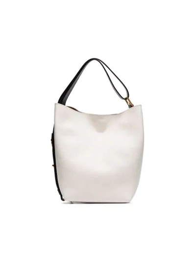 Shop Givenchy White Gv Leather Bucket Bag