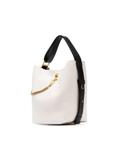 Shop Givenchy White Gv Leather Bucket Bag