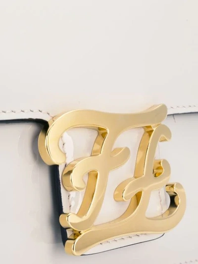 Shop Fendi Ff Karligraphy Cross-body Bag In White
