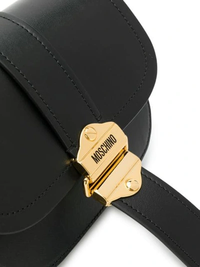 Shop Moschino Logo-plaque Belt Bag In Black