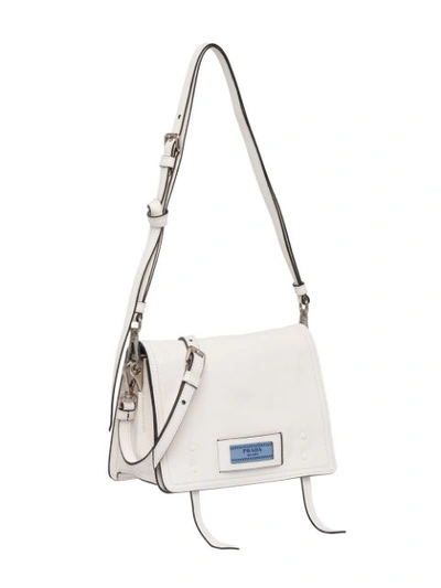 Shop Prada Etiquette Large Leather Bag In Weiss
