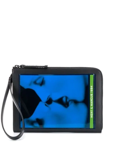 Shop Dsquared2 X Mert And Marcus Printed Pouch In Black