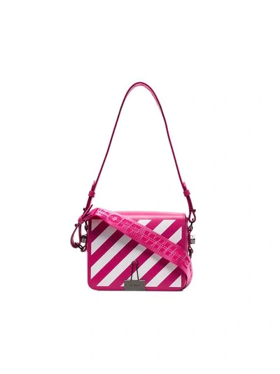 Shop Off-white Striped Shoulder Bag In Pink