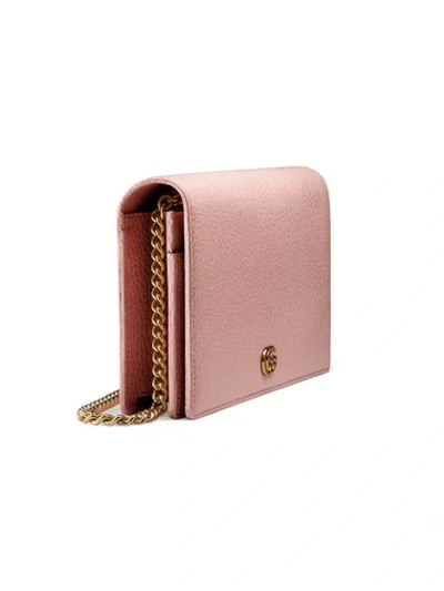 Shop Gucci Gg Marmont Leather Mini Chain Bag - Pink