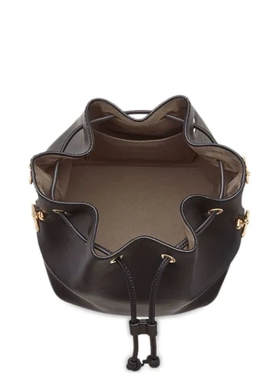 Shop Fendi Black Mon Tresor Large Leather Bucket Bag