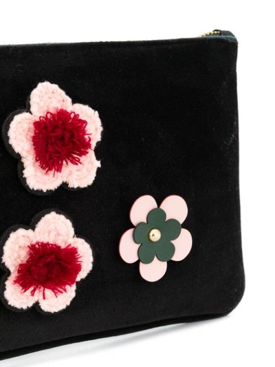 Shop Alila Small Appliqué Flower Clutch In Black