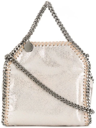 Shop Stella Mccartney Tiny Falabella Tote Bag In Metallic