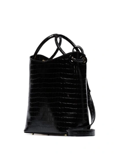 Shop Elleme Vosges Crocodile-embossed Shoulder Bag In Black