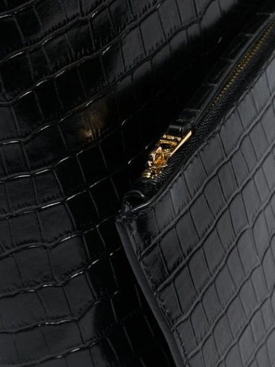 Shop Elleme Vosges Crocodile-embossed Shoulder Bag In Black