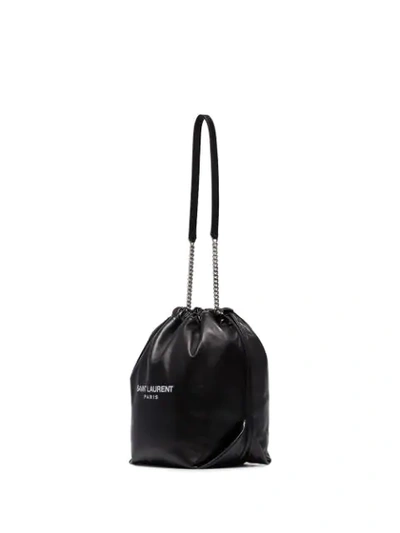 Shop Saint Laurent Teddy Bucket Bag In Black