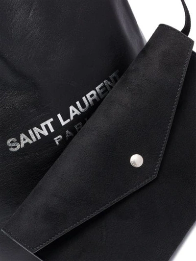 Shop Saint Laurent Teddy Bucket Bag In Black